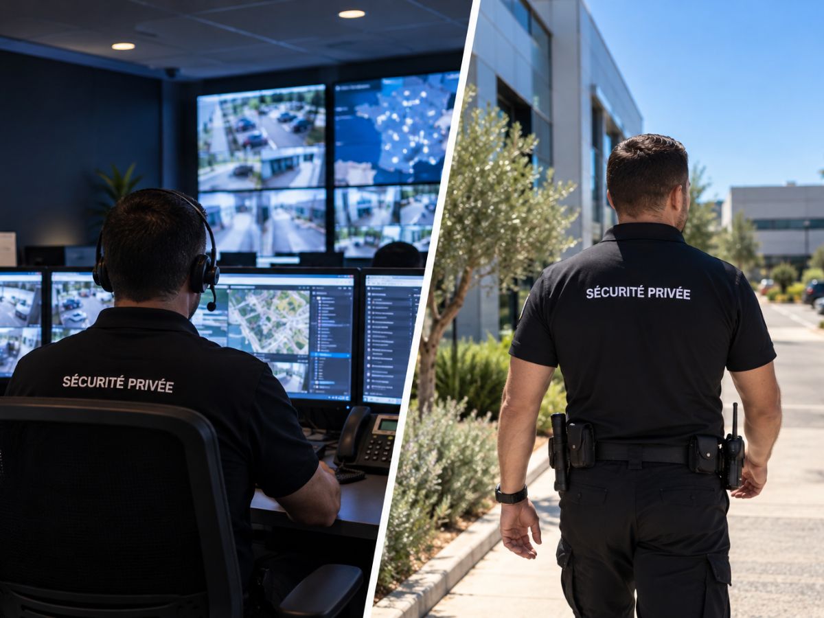 comparaison entre télésurveillance et agent de sécurité sur site dans le Var